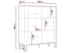 Aggarwal Vitriinikaappi 103 cm Valaistuksella