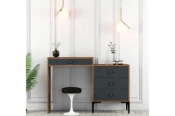 Ameias kampauspöytä 124x84,7 cm ruskea/musta Hanah Home