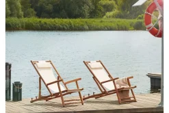 Aurinkotuoli 2 kpl Vaalea puu/beige ATRANI Puu/Luonnonväri