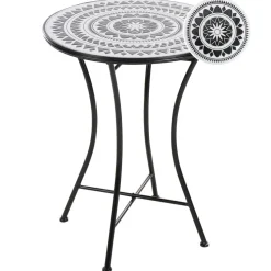 Bistropöytä ulos Comiso 60 cm Rauta Musta/Valkoinen