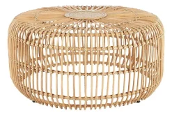 Hartnoy Sivupöytä 85 cm Pyöreä Beige/Luonnollinen