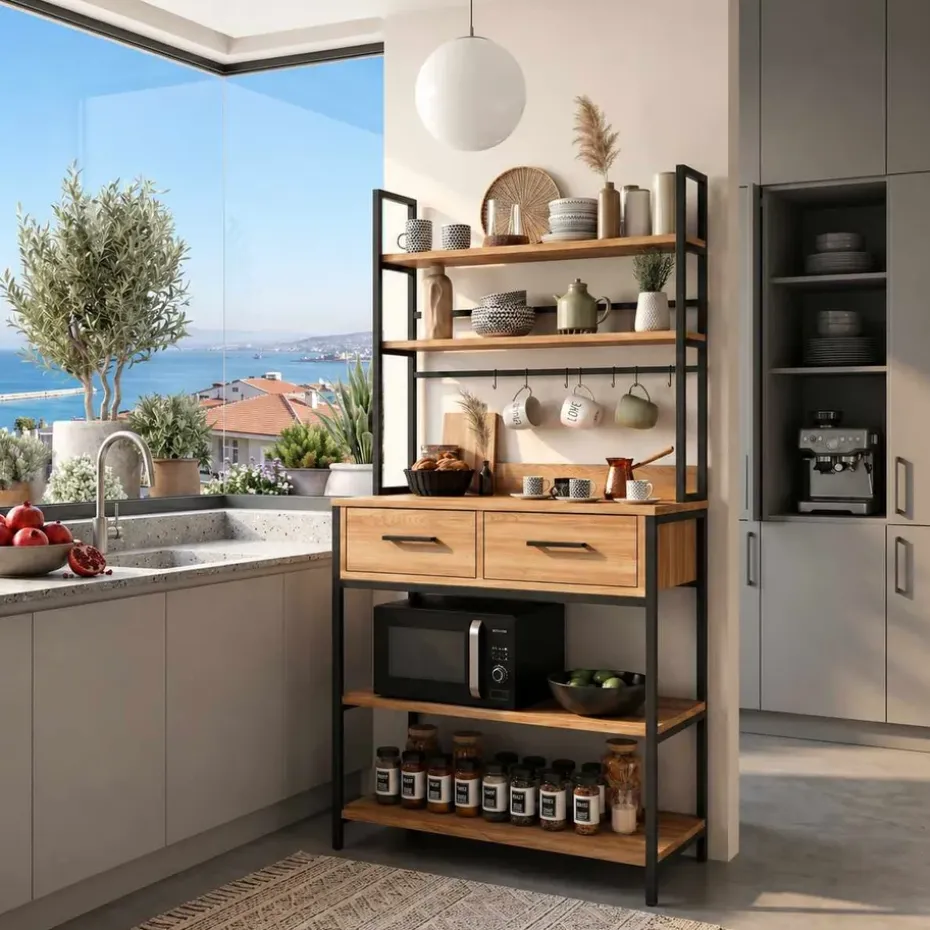 Keittiöhylly Hanah Home Frame (82 x 169 x 39 cm) Atlantic Pine Atlantic Pine