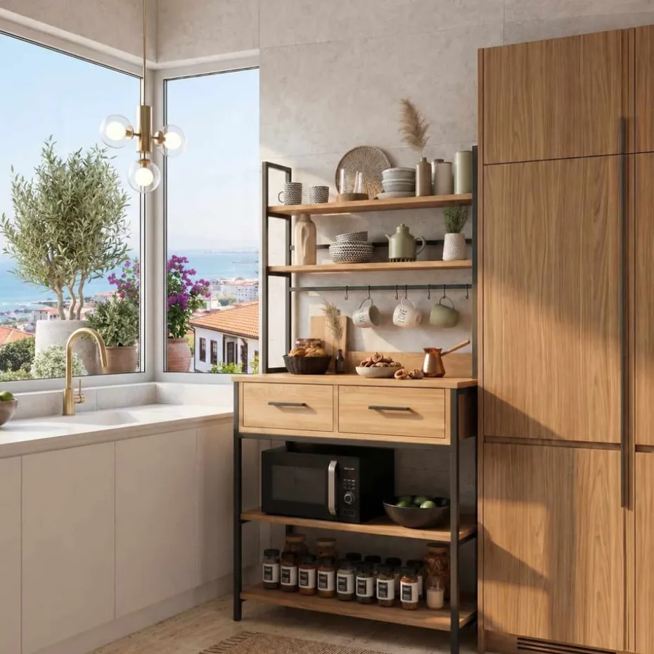 Keittiöhylly Hanah Home Frame (82 x 169 x 39 cm) Atlantic Pine Atlantic Pine