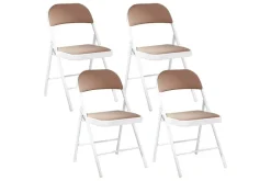 4 kokoontaitettavan tuolin setti Sparks Beige, valkoinen
