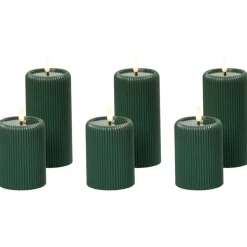 LED-kynttilä Noisette Setti 6 kpl Vihreä