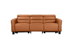 Loft24 Recliner-sohva ilman kulmaa Loft24 3-istuttava sohva Loft24 Carpari, 2 manuaalisesti taitettavaa jalkatukea Ruskea Keinonahka