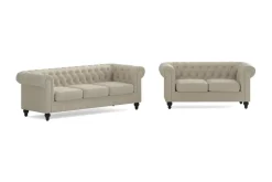 Manor House Chesterfield Lyx Sohvaryhmä 3-istuttava + 2-istuttava Beige