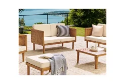 2-sitssoffa Beliani Baratti Light wood||Beige