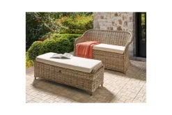 2-sitssoffa med fotpall Beliani Susua Nature||White