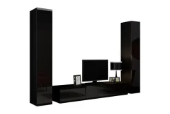 TV-kalustepaketti Vigo 260x40x180 cm Musta/Valkoinen