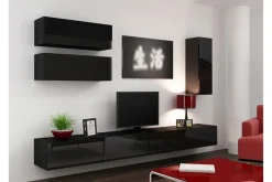 TV-kalustepaketti Vigo 280x40x180 cm Musta/Valkoinen