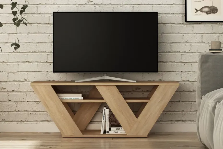 TV-taso Rodger 110 cm Vaaleanruskea