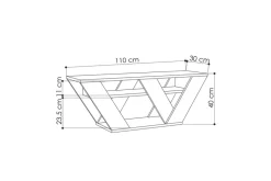 TV-taso Rodger 110 cm Vaaleanruskea
