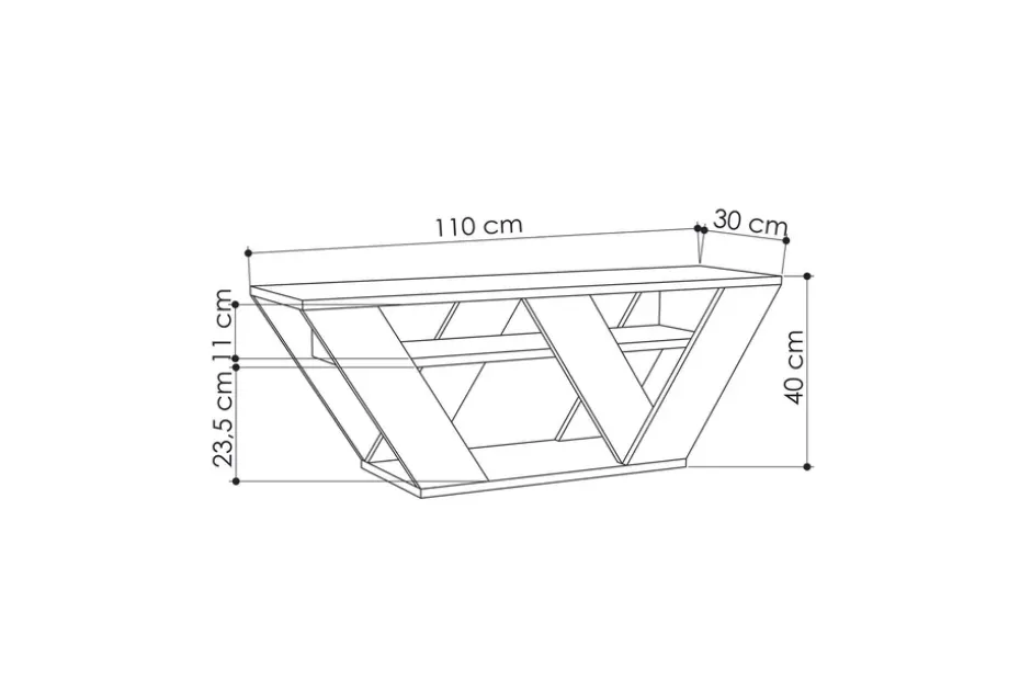 TV-taso Rodger 110 cm Vaaleanruskea