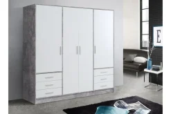 Vaatekaappi Lyoth 207 cm Harmaa/Valkoinen