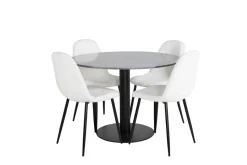 Venture Home Ruokailuryhmä Estelle 106 cm Pyöreä 4 Polar Tuolia Musta