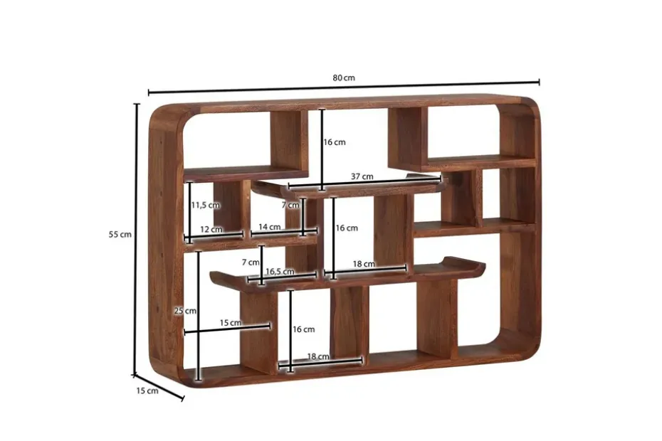 Wohnling Seinähylly Wohnling Kiinteä puurakenteinen seinään kiinnitettävä koristehylly 80 cm maalaistyyli